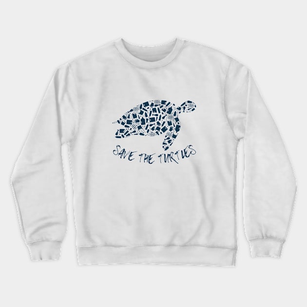 Save The Turtles Crewneck Sweatshirt by Claracanvas